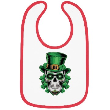 Discover Sugar Skull St Patrick Day Lucky Shamrock Bibs