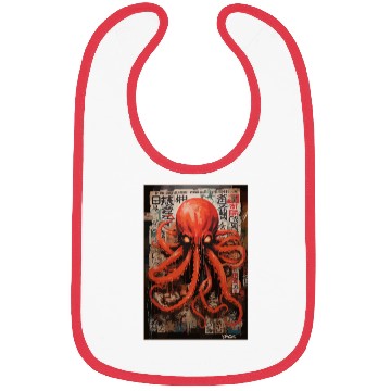 Discover Street Art Red Octopus Bibs