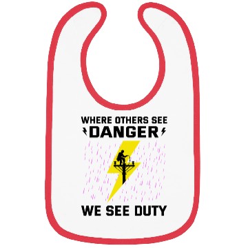 Discover Lineman Duty Danger Brave Dedicated Hero Bibs