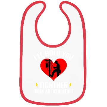 Discover Lineman Valentine Insulator Love Humor Design Bibs