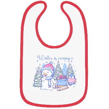 Discover winter snow man Bibs