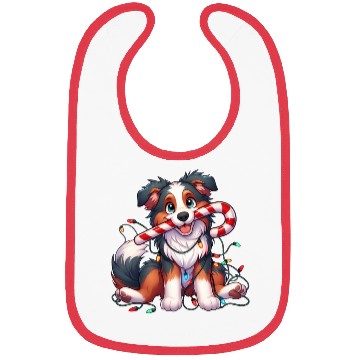 Discover Christmas Dog Australian Shepard Lights Bibs