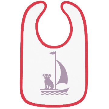 Discover Pug in Boat Silhouette Sailing Minimalist Bibs