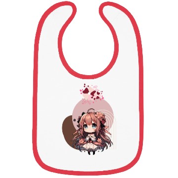 Discover Chibi anime girl with flowers Bibs