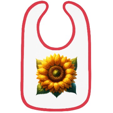 Discover Vibrant Sunflower With Dew Drops Bibs