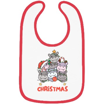 Discover Hippo Christmas Tree Merry Christmas Bibs