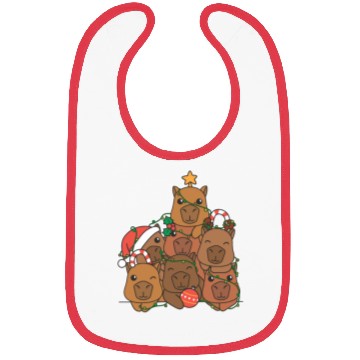 Discover Capybara Christmas Tree Funny Animal Christmas Bibs