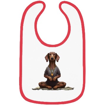Discover Yoga Dachshund Bibs