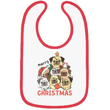Discover Pug Christmas Tree Merry Christmas Bibs