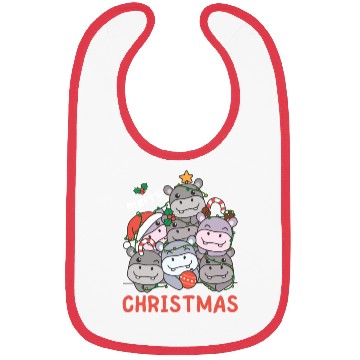 Discover Hippo Christmas Tree Merry Christmas Bibs