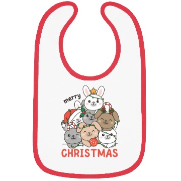 Discover Bunny Christmas Tree Merry Christmas Bibs