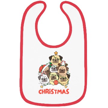 Discover Pug Christmas Tree Merry Christmas Bibs