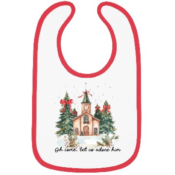Discover Oh Come Let Us Adore Him Funny Chrismas Jesus Bibs