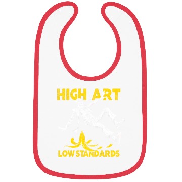 Discover High Art, Low Standards - Witty Retro Design Bibs