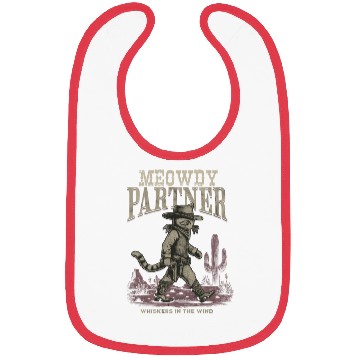 Discover Meowdy Partner Whiskers In The Wind Cowboy Cat Bibs