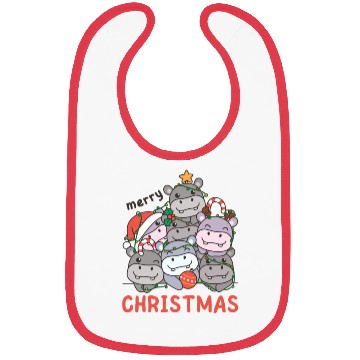 Discover Hippo Christmas Tree Merry Christmas Bibs