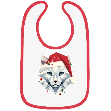 Discover Christmas cat as Santa in modern style Bibs