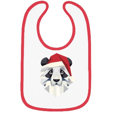 Discover Cheerful Christmas panda in modern style Bibs