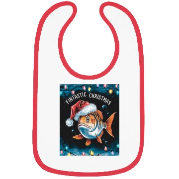 Discover Fintastic Christmas Fish xmas holiday christmass Bibs