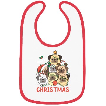 Discover Pug Christmas Tree Merry Christmas Bibs