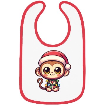 Discover Christmas Hat Christmas Fairy Lights Monkey Bibs