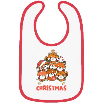Discover Red Panda Christmas Tree Merry Christmas Bibs