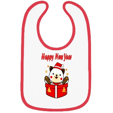 Discover Festive Teddy Bear New Year Design Bibs