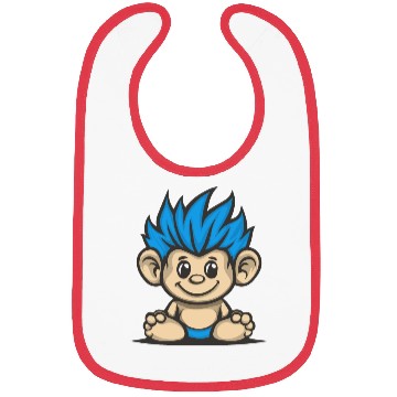 Discover Blue Haired Cute Chibi Monkey Bibs