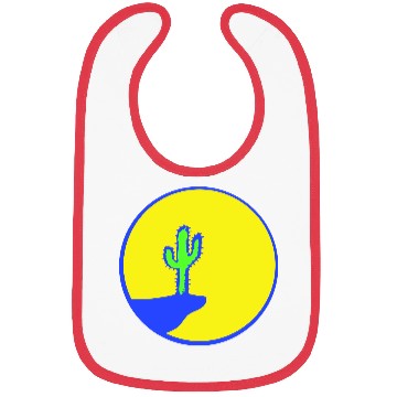 Discover Cactus Moon Evening Mountain Cliff Night Round Sun Bibs