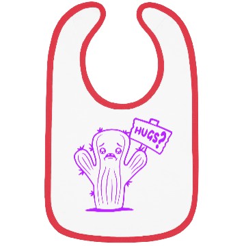 Discover Funny Cactus Sad Face Hugs Sign Lonely Cry Comic Bibs