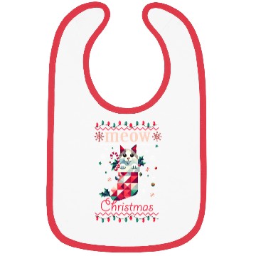 Discover Playful cat in a stocking - Ugly Christmas Style Bibs