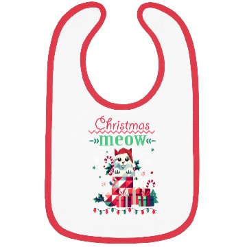 Discover Playful cat in a stocking - Ugly Christmas Style Bibs