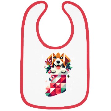 Discover Beagle in a colorful Christmas stocking Bibs