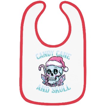 Discover Candy Cane And Skull Pastel Goth Christmas Skull Bibs
