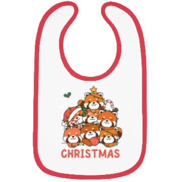 Discover Red Panda Christmas Tree Merry Christmas Bibs