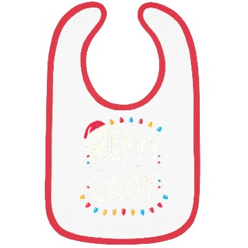 Discover Merry Mail Lady Christmas Santa Bibs