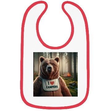 Discover I love campers Grizzly bear with bib Bibs
