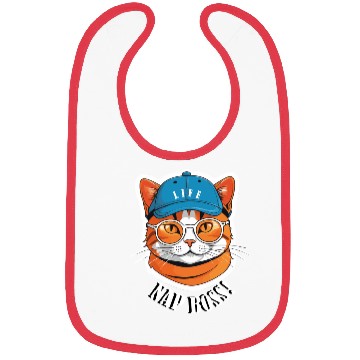 Discover Cat Nap Boss with Cap and Sunglasses Bibs