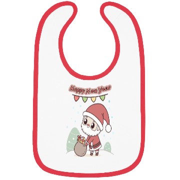 Discover Chibi Santa Happy New Year Celebration Bibs