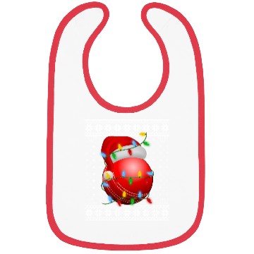 Discover Cricket Ball Christmas Bibs