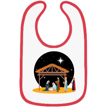 Discover Christmas Holiday Manger Nativity Scene Bibs