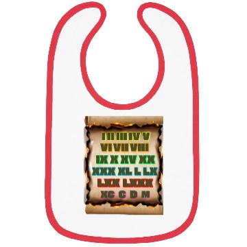Discover The Numbers - Roman - Geometric Pattern Design Bibs