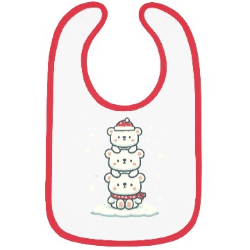 Discover Polar Bear Christmas Tree Funny Animal Xmas Bibs