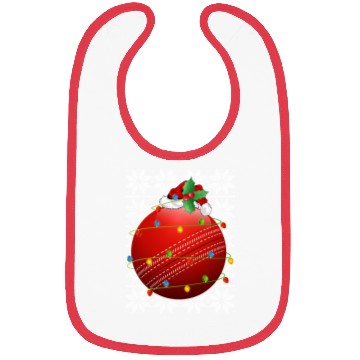 Discover Cricket Ball Santa Bibs