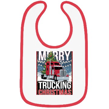 Discover Merry Trucking Christmas Festive Semi-Truck Card Bibs
