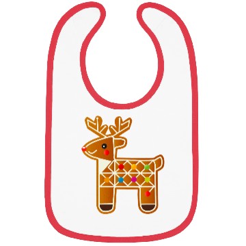 Discover Reindeer in gingerbread design for Christmas Bibs