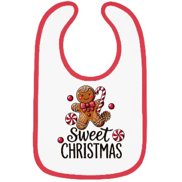 Discover Happy gingerbread man with candy cane Bibs