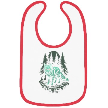 Discover Dark Cottagecore Wolf Under Moonlight Bibs
