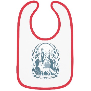 Discover Dark Cottagecore Forest with Fox and Ghosts Bibs