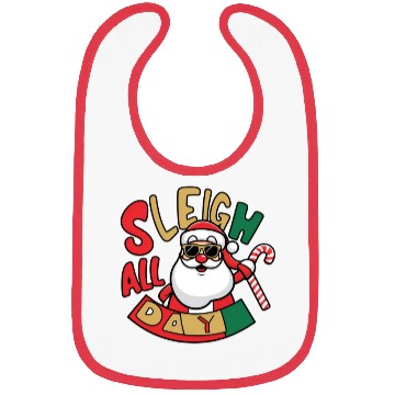 Discover Sleigh All Day Christmas Design Bibs